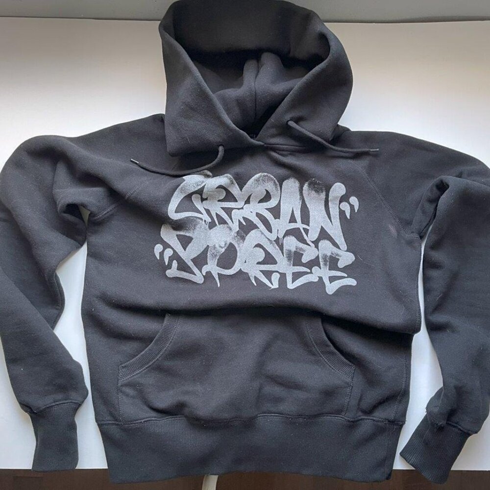 Graffiti Screen Printed Hoodie from Berlin Size XXS-XS
